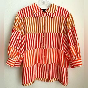 WHO WHAT WEAR Puff Sleeve Button Down